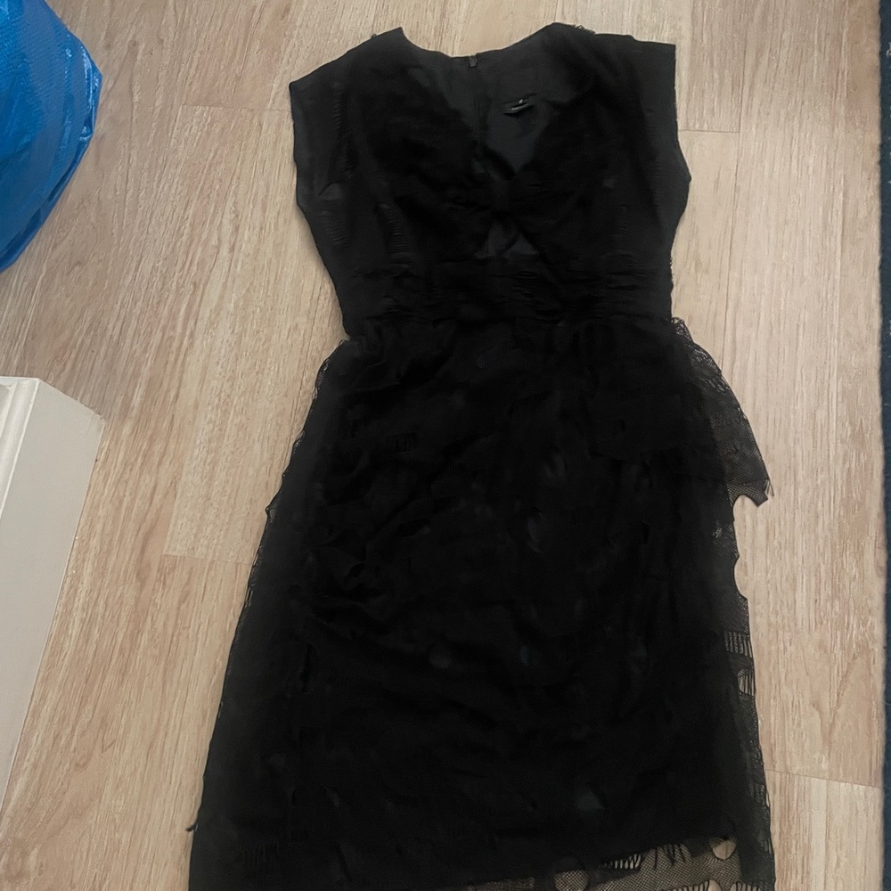 Anna Sui Black Textured Backless Dress - Picture 3 of 4